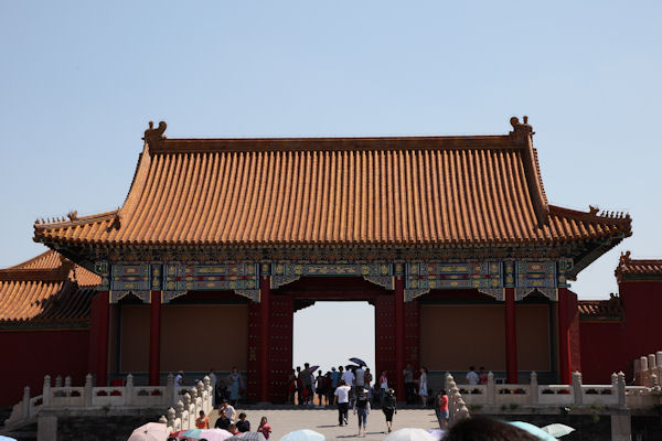 Right Middle Gate Forbidden City in Beijing - 2008 