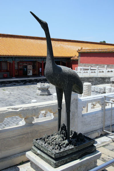 Bronze Crane Forbidden City Beijing - China