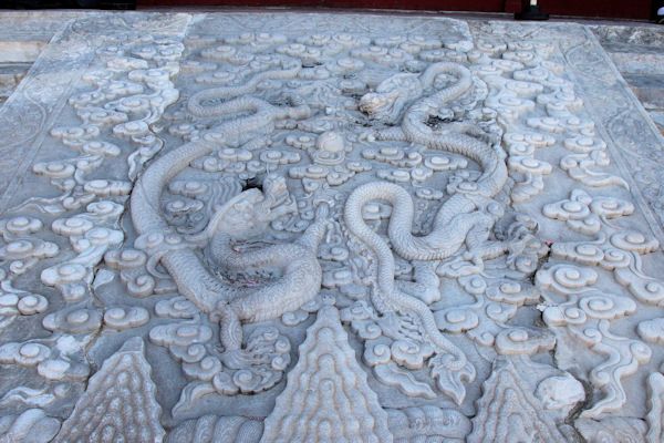 Large Carved Stone Closeup Forbidden City Beijing - China