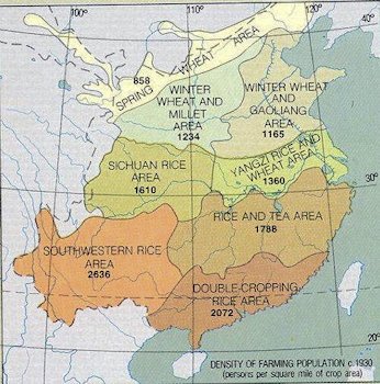 Density of Chinese Farm Population in 1930
