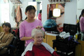 Bernice at her Hair Salon