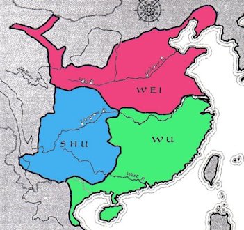 Three Kingdoms Dynasty Map - AD 220-- to 265
