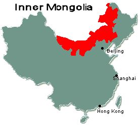 Location of Inner Mongolia Autonomous Region in China