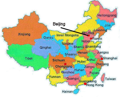 Location of Beijing Municipality in China