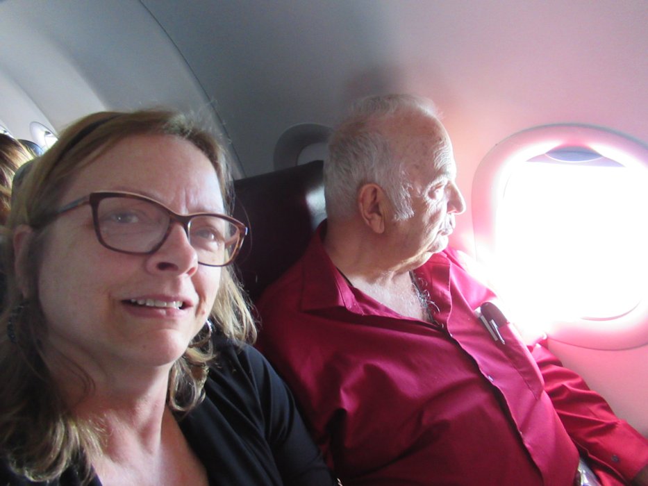 Sandy Takes a Selfy In Plane  