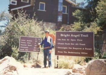 Peng Yanbo at the Bright Angel Trailhead