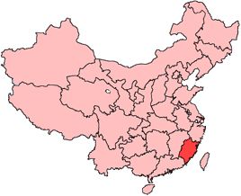 Location of Fujian 
