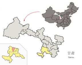Location of Gansu Province
