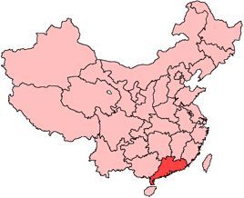 Location of Guangdong 