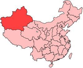 Location of Xinjiang 