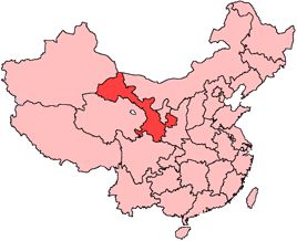Location of Gansu 