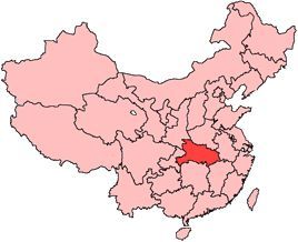 Location of Hubei 