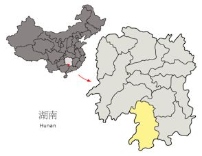 Location of Hunan Province