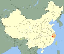 Location of Zhejiang Province