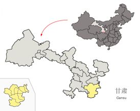 Location of Gansu 