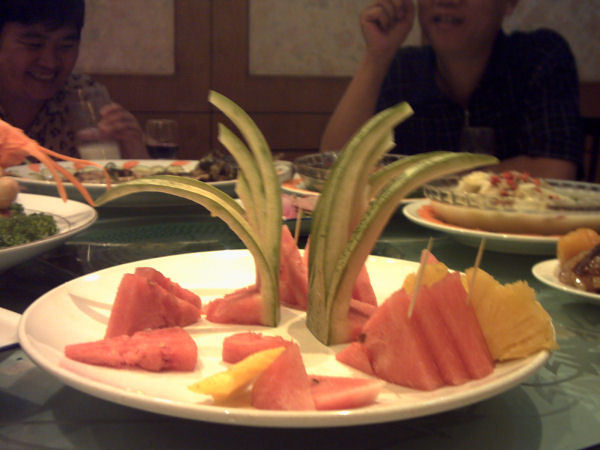 Dish of Fruit and Melon