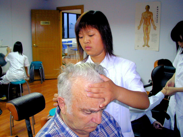 Staff Massages Paul's Eyes