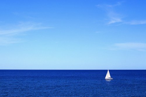 Ocean Boat Blue Color 