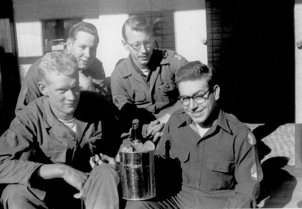 Harry Shively, Dick Hays, and Dale Dougal at Salem Relay Station 