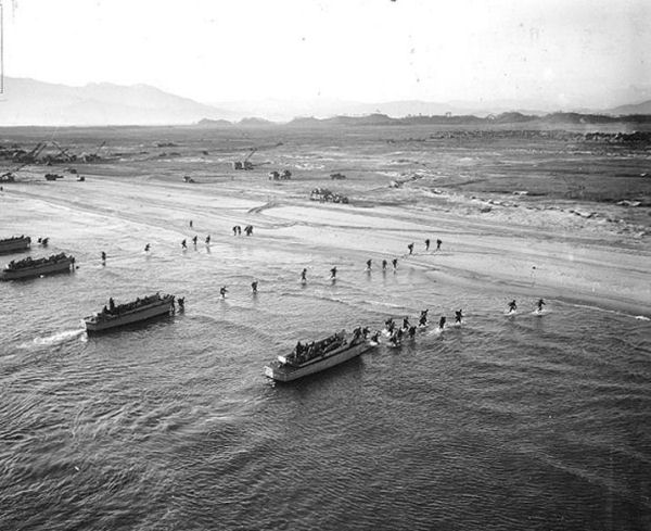 Landing Craft Discharge their Men