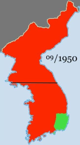 Korean War Time Line June 1950 to July 1953 -- Map 4