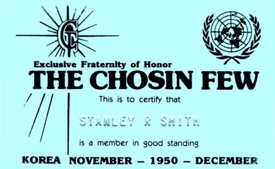 Stan Smith's 'Chosin Few' Card