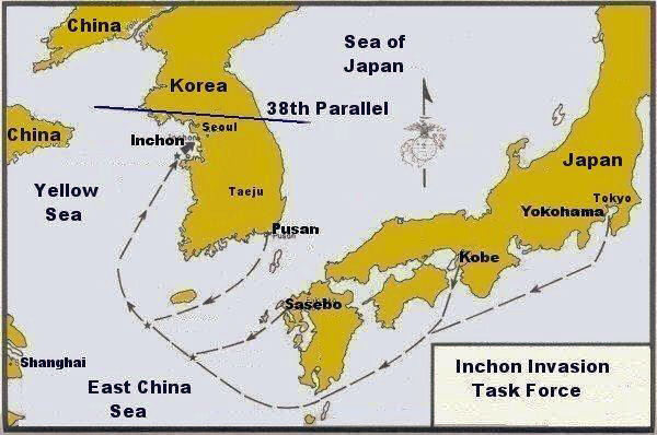 Map Showing Inchon Task Force