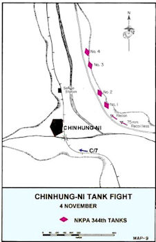 Map Showing NKPA Tank Fight