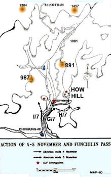 Map Showing Battle at Funchilin Pass