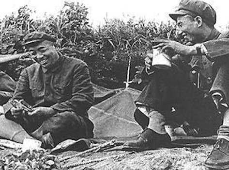 Marshal Peng Dehuai in the field in North Korea