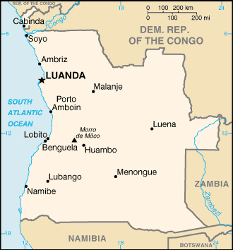 A Map of Angola