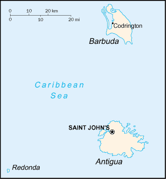A Map of Antigua and Barbuda