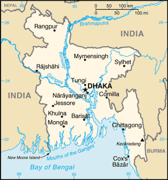 A Map of Bangladesh