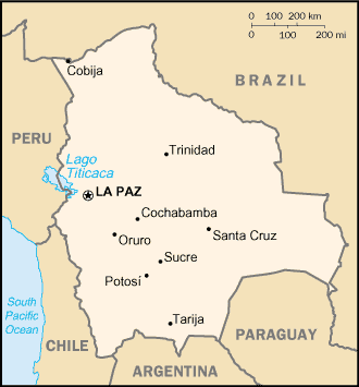 A Map of Bolivia