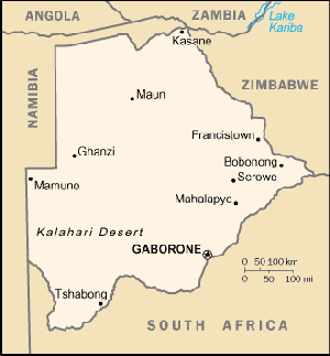 A Map of Botswana