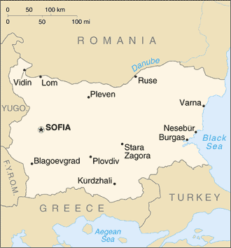 A Map of Bulgaria