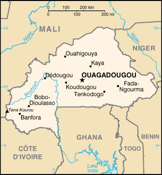 A Map of Burkina Faso