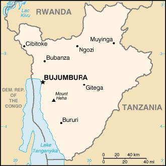 A Map of Burundi
