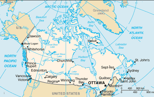 A Map of Canada