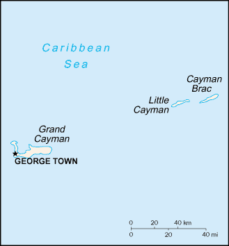 A Map of Cayman Islands