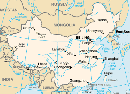 A Map of People's Republic of China
