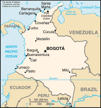 A Map of Colombia