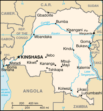 A Map of Democratic Republic of Congo