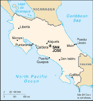 A Map of Costa Rica
