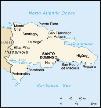 A Map of Dominican Republic
