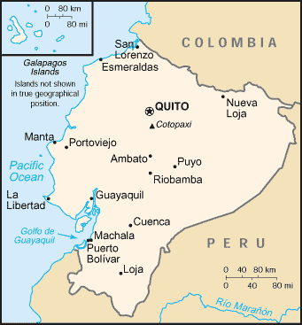 A Map of Ecuador