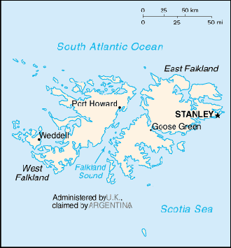 A Map of Falkland Islands