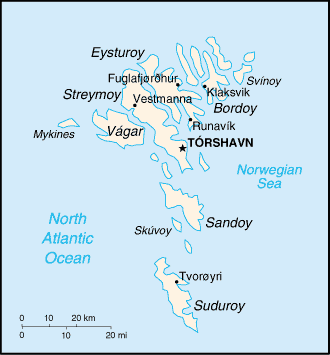 A Map of Faroe Islands