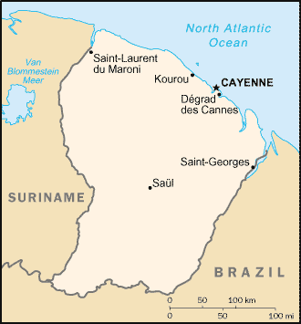 A Map of French Guiana