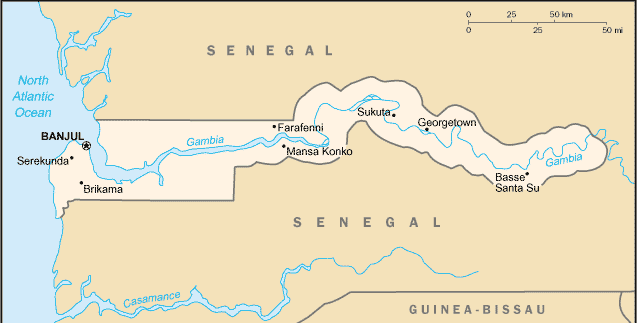 A Map of The Gambia